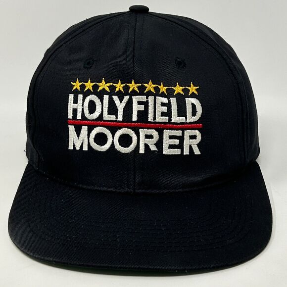 Vintage Evander Holyfield vs Michael Moorer Baseball Cap Hat Boxing Match Black - Picture 11 of 11